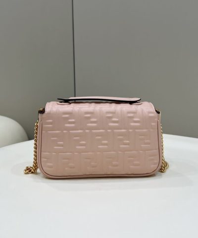 Fake Fendi Baguette Sliding Chain Pink - top-grade luxury bag dupe