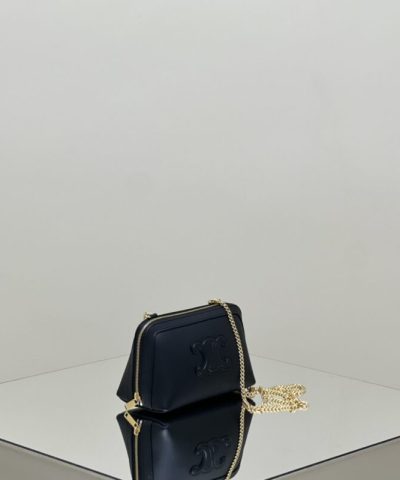Fake Celine Triomphe Clutch Black - 1:1 premium replica handbag