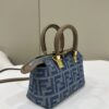 Fake Fendi By The Way Boston Blue Denim - elite factory replica handbag