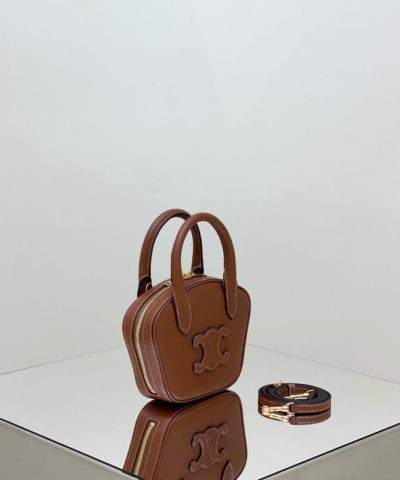 Replica Celine Bowling Bag Brown - designer handbag clone