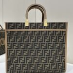 Replica Fendi Sunshine Tote Brown Monogram - elite factory replica handbag
