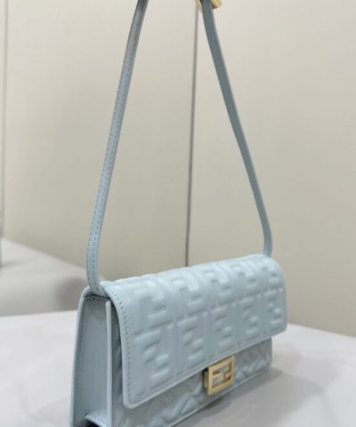 Fake Fendi Baguette Small Sky Blue - best quality fake designer bag