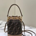 Replica Fendi Tresor Mini Bucket Brown - 1:1 premium replica handbag