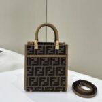 Replica Fendi Mini Tote Brown Monogram - 1:1 premium replica handbag