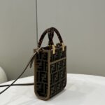 Replica Fendi Mini Tote Brown Canvas