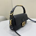 Réplique du sac à main Fendi Baguette en cuir noir intégral - clone de sac à main de créateur