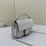 Replica Fendi Baguette Silver Diamond - 1:1 premium replica handbag