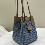 Replica Fendi Origami Small Blue Cotton - 1:1 premium replica handbag