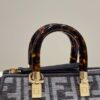 Fake Fendi By The Way Boston Brown Cotton - best quality fake designer bag