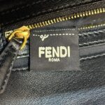 Sac à main Fendi Baguette en cuir noir pleine fleur - Réplique premium 1:1