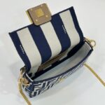 a8 Replica Fendi Baguette Small Cotton Blue