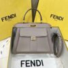 Replica Fendi Peekaboo With Patch Pocket Beige - affordable luxury replica bag