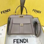 Replica Fendi Peekaboo With Patch Pocket Beige - affordable luxury replica bag