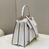 Fake Fendi Peekaboo With Patch Pocket White - 1:1 premium replica handbag
