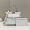 Fake Fendi Peekaboo With Patch Pocket White - designer handbag clone