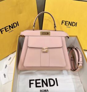 Fake Fendi Peekaboo With Patch Pocket Pink - premium superclone handbag