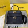 Replica Fendi Peekaboo With Patch Pocket Black - top-grade luxury bag dupe