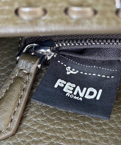 Replica Fendi Peekaboo Khaki Python Handle - best quality fake designer bag