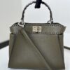 Replica Fendi Peekaboo Khaki Python Handle - ultra-realistic fake purse