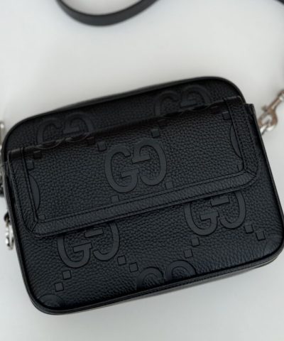 Replica Gucci Jumbo GG Crossbody Black - premium superclone handbag