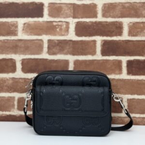 Replica Gucci Jumbo GG Crossbody Black - high-quality designer bag dupe