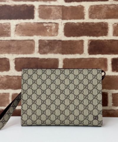 Fake Gucci GG Canvas Pouch Beige - affordable luxury replica bag