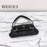 Replica Gucci Horsebit Chain Shoulder Bag Black - high-end replica designer purse