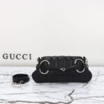 Replica Gucci Horsebit Chain Shoulder Bag Black - affordable luxury replica bag