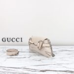Replica Gucci Horsebit Chain Shoulder Bag White - elite factory replica handbag