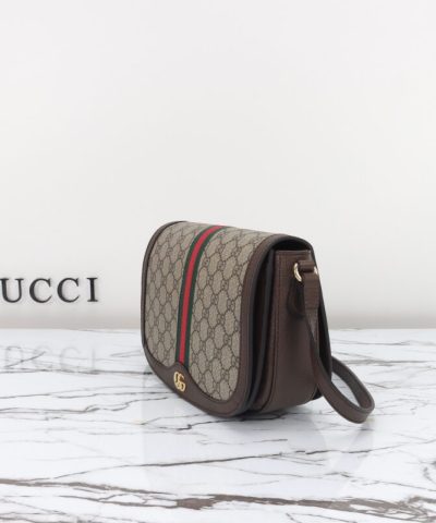 Replica Gucci Ophidia GG Shoulder Bag Brown - high-end replica designer purse