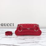 Replica Gucci Horsebit Chain Shoulder Bag Red - high-end replica designer purse