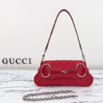 Replica Gucci Horsebit Chain Shoulder Bag Red - designer handbag clone