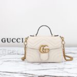 Replica Gucci GG Marmont Top Handle White - elite factory replica handbag