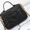 Replica Gucci GG Marmont Top Handle Black - elite factory replica handbag