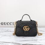 Replica Gucci GG Marmont Top Handle Black - high-quality designer bag dupe