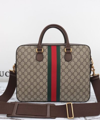 Fake Gucci Briefcase Canvas Beige - premium superclone handbag