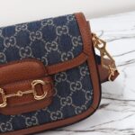 Replika Gucci Horsebit 1955 Double G Mini Denim - klon designové kabelky