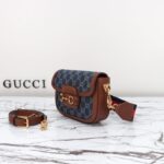 Replika Gucci Horsebit 1955 Double G Mini Denim