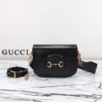 Replica Gucci Horsebit 1955 Double G Mini Black - top-grade luxury bag dupe