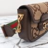 Replica Gucci Horsebit 1955 Double G Mini Brown Canvas - 1:1 premium replica handbag
