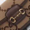 Replica Gucci Horsebit 1955 Double G Mini Brown Canvas - high-quality designer bag dupe