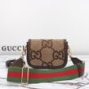 Replica Gucci Horsebit 1955 Double G Mini Brown Canvas - top-grade luxury bag dupe