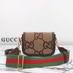 Replica Gucci Horsebit 1955 Double G Mini Brown Canvas - top-grade luxury bag dupe