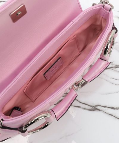 Fake Gucci Horsebit Chain Shoulder Bag Pink - premium superclone handbag