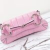 Fake Gucci Horsebit Chain Shoulder Bag Pink - best quality fake designer bag