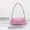 Fake Gucci Horsebit Chain Shoulder Bag Pink - top-grade luxury bag dupe