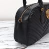 Fake Gucci Marmont Small Top Handle Black - elite factory replica handbag