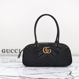 Fake Gucci Marmont Small Top Handle Black - top-grade luxury bag dupe