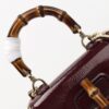 Replica Gucci Bamboo 1947 Patent Bordeaux - best quality fake designer bag