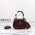 Replica Gucci Bamboo 1947 Patent Bordeaux - elite factory replica handbag